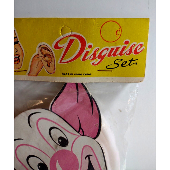 Bozo The Clown Plastic Ears Disguise Set Hong Kong 1960s Vintage Toy Header Card - Picture 3 of 4